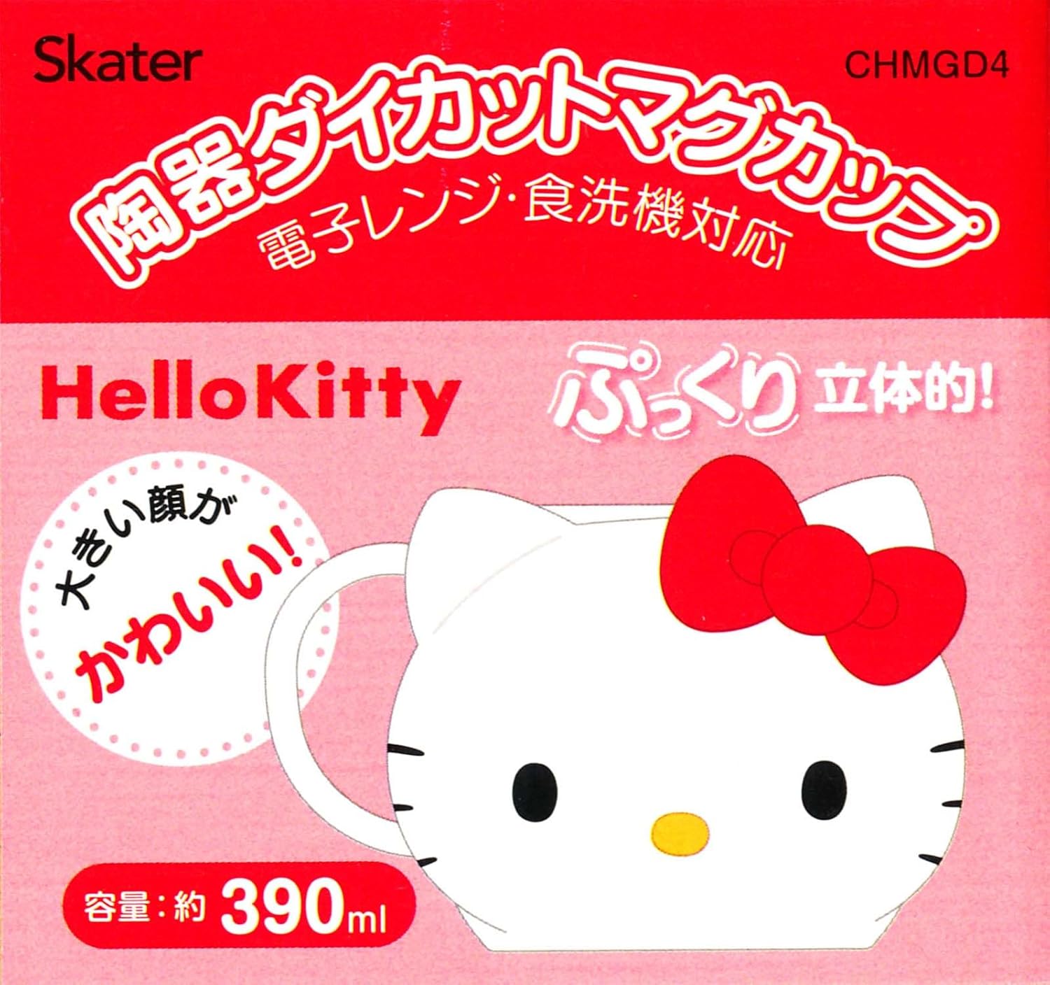 Skater CHMGD4-A Ceramic Mug, 13.8 fl oz (390 ml), Die Cut, My Melody Sanrio