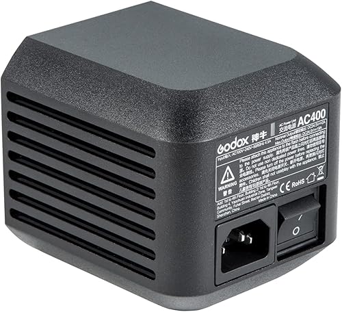 Godox Unidad de alimentación de CA AC400, adaptador de fuente de unidad de alimentación de CA para Godox AD400Pro todo en uno flash estroboscópico