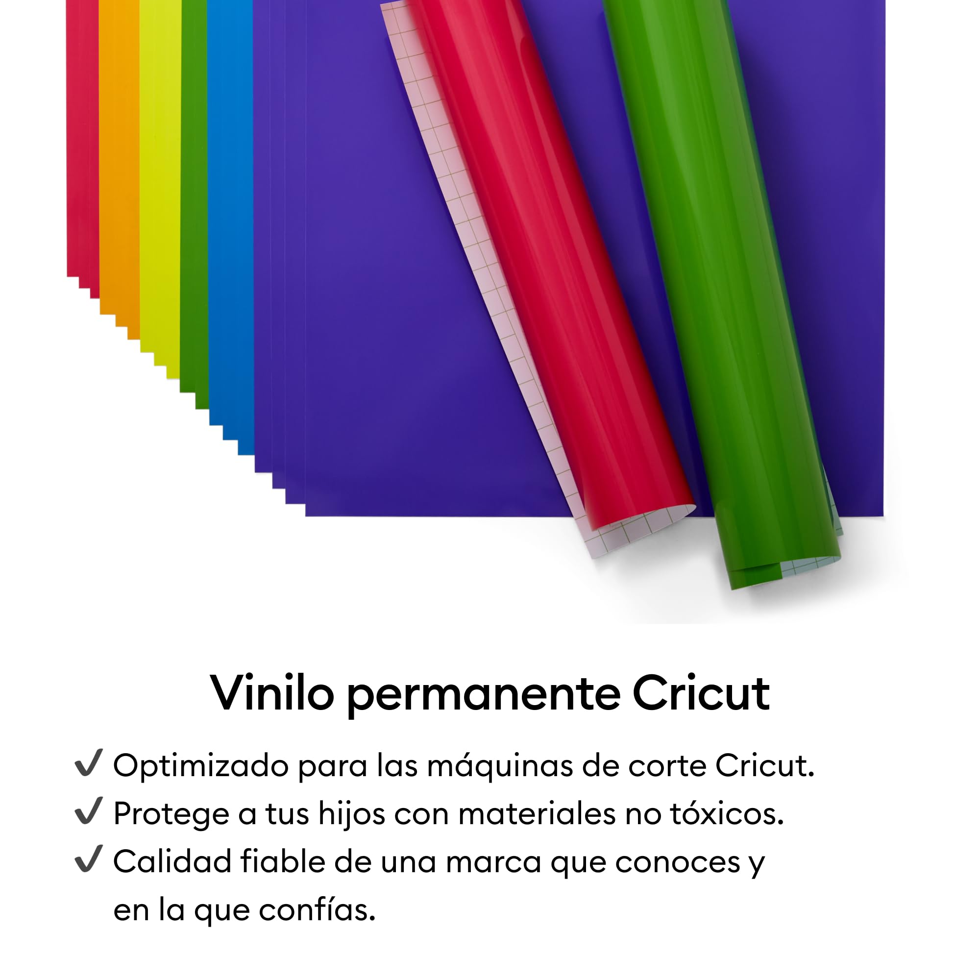 Cricut Muestreador permanente de vinilo prémium de 30 x 30 cm, 6 hojas (brillante)