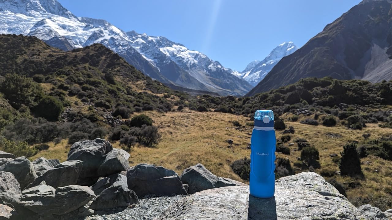 Gourde Filtrante Humagreen – Filtre à Eau Portable Réutilisable pour Voyage, Randonnée, Trekking, Camping, Survie – Kit Purificateur d'Eau Léger et Durable (Bleu)