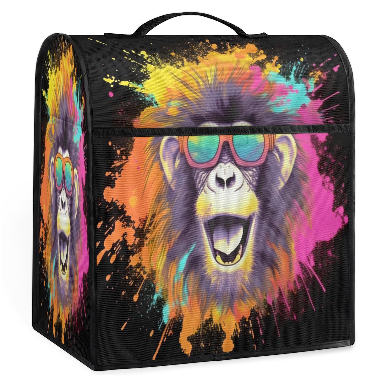 Coffee Maker Cover Funny Orangutan Kitchen Appliance Covers Small Appliance Covers Blender Cover Juicer Cover Dust Covers for Kitchen Appliances with Top Handle and Pockets,Washable,B393