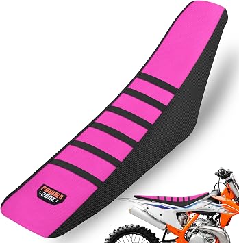 Gripper Rubber Dirt Bike Seat Cover - Universal Soft Seat Cover for Most Dirt Bike Motorcycle Black-Pink