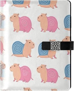 Cute Snails Animals with Spirals PU Leather Notebook A5 Binder 6 Ring Refillable Journal with Magnetic Buckle Closure Loose Leaf Travel Office Planner Budget Binder Notepad Portfolio,