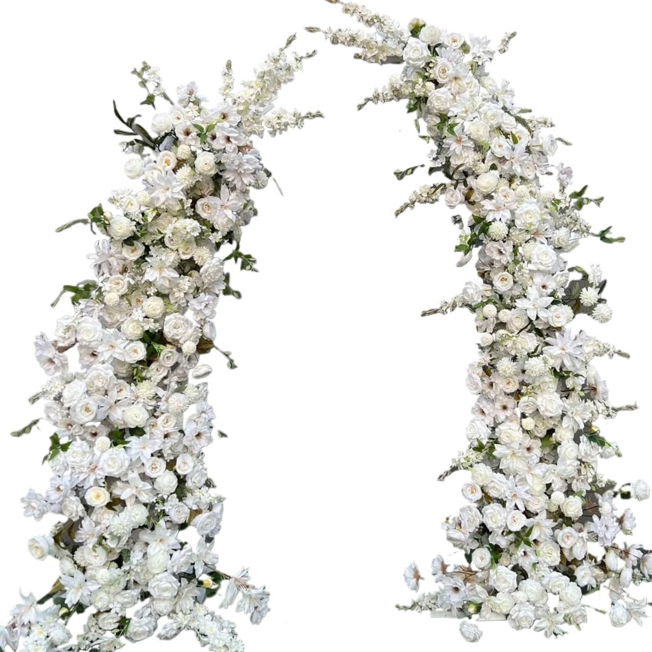 Wedding arch Stojak na tło łukowe z podstawą na ceremonię, półksiężycowaty, zakrzywiony design(Black,1.5m+1.8m/4.9ft+5.9ft)