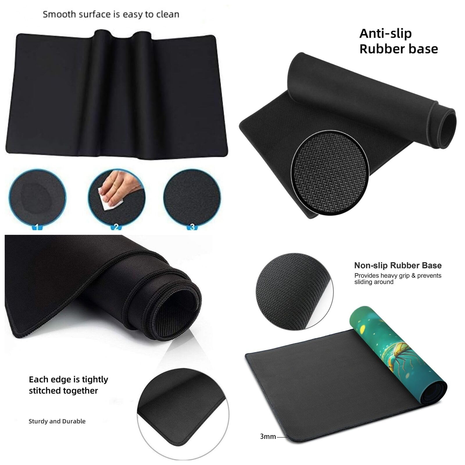 Tapis de Souris XXL 90 x 40 cm, Vert & Libellule Tapis de Bureau G677