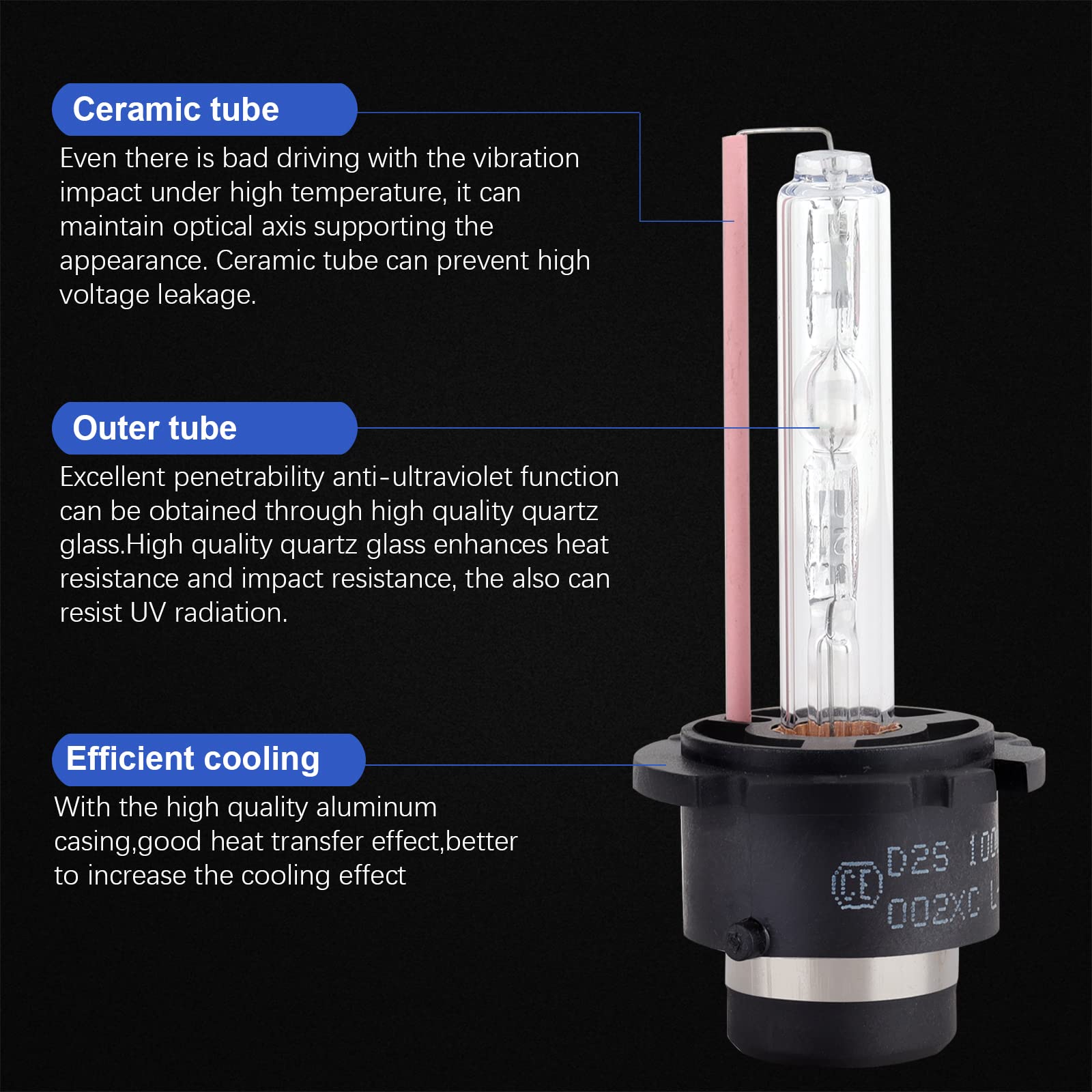 D2S 10000K Xenon Brenner - Hid Xenon Scheinwerferlampe 12V 35W(2 Lampen)
