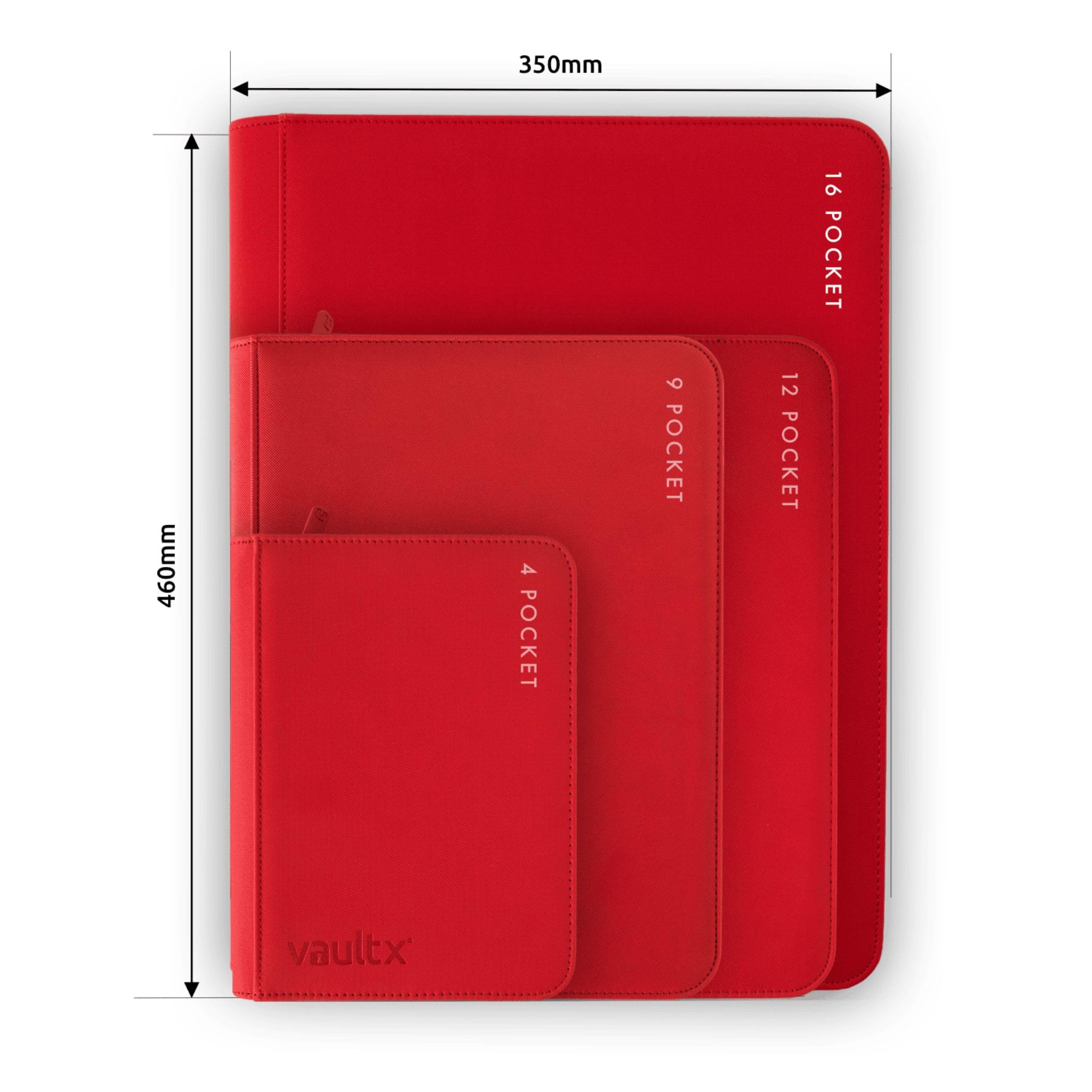 Vault X Album con Zip XXL Exo-Tec per Carte Collezionabili, 16 Tasche a Caricamento Laterale per Pagina, 1088 Carte, 34 Pagine (Rosso)
