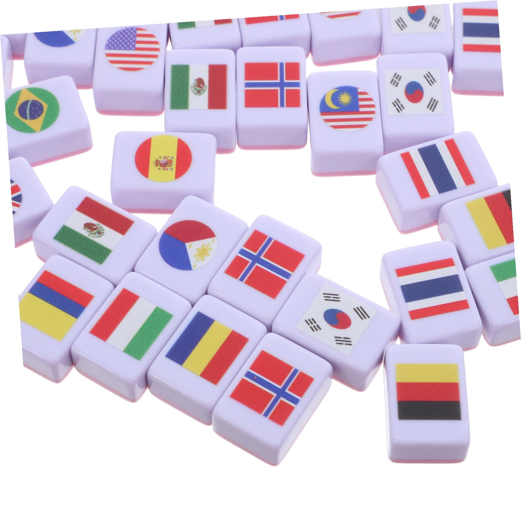 Mikinona 64 Sztuki Płytek Do Gry Planszowej Mahjong Z Flagą Narodową Gra Dopasowująca Edukacyjna Gra Geograficzna Travel W Kafelki Majong Tiles