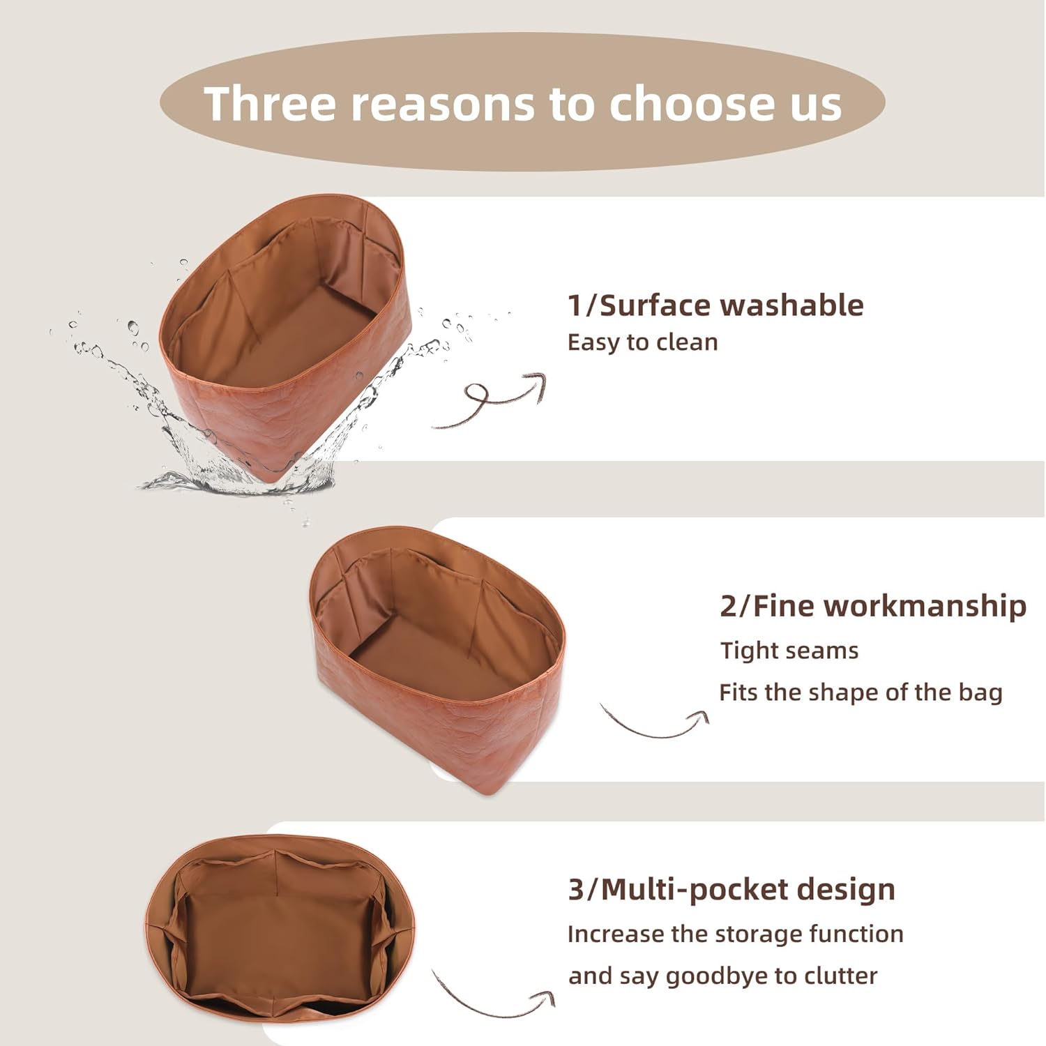 Lightweight Purse Insert, Waterproof Surface and Silky Satin Interior, Fit for LV Speedy 25 (Speedy 25, Gold)