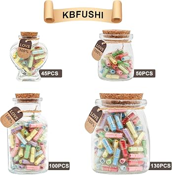 Capsule Letters Message in a Bottle - Love Letter for Valentine's Day, Birthday - Cute Things Gifts for Boyfriend/Girlfriend (Mixed Color 80pcs)