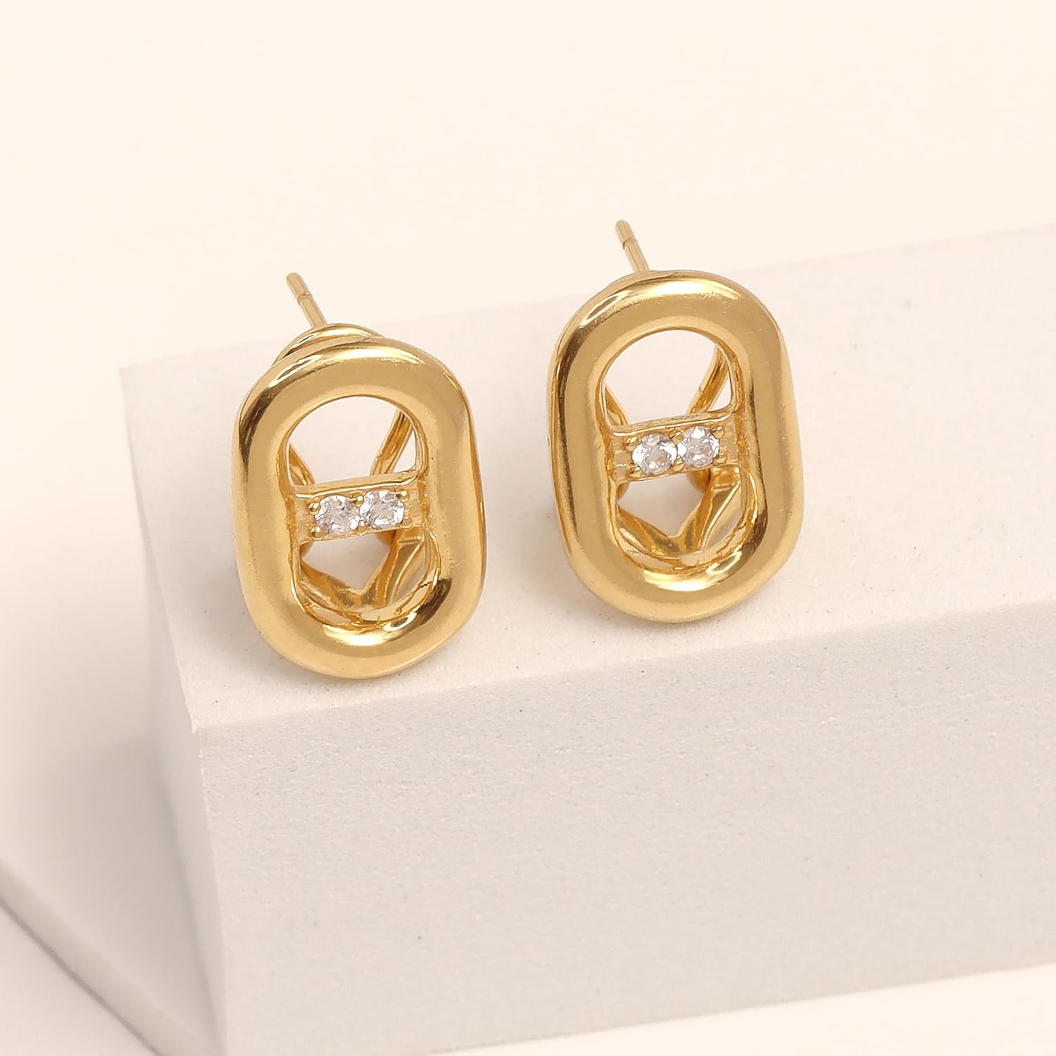 LeCalla 925 Sterling Silver Omega Back Earrings for Women | Pierced Stud Earrings Gift for Her, Wife or Girlfriend | Classic Omega Back Stud Earrings Jewelry for Daily Wear or Special Occasions - Image 5