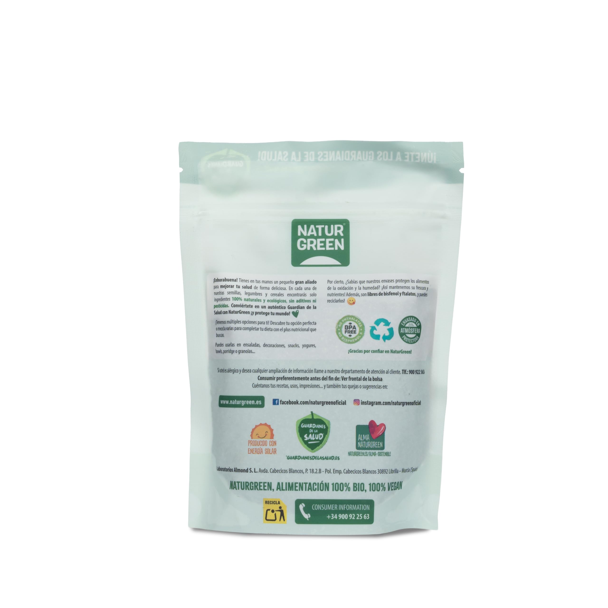 NaturGreen - Semillas de Amapola, Amapola Azul, Semilla Natural, Omega-3 y Omega-6, Vitaminas B, E y C, 100% Ecológico - 175g