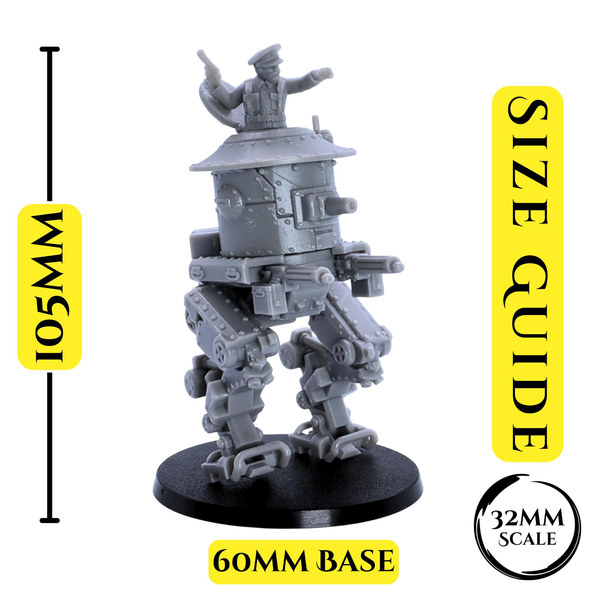 British MK1 Sentinel Heavy Tank - 1 Steampunk War Vehicle Miniature, Grey, 10cm - Image 2