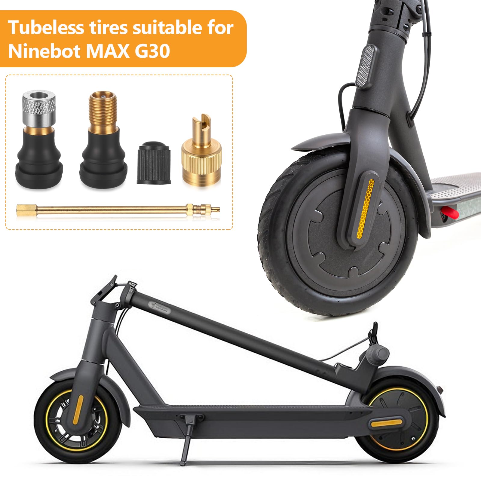 zrfgbxim 7 Pcs Válvulas Tubeless para Patinete Eléctrico, Adaptador Inflador Válvulas, Adaptador de Extensión de Válvula de Neumático para Patinete eléctrico Accesorios — view 5