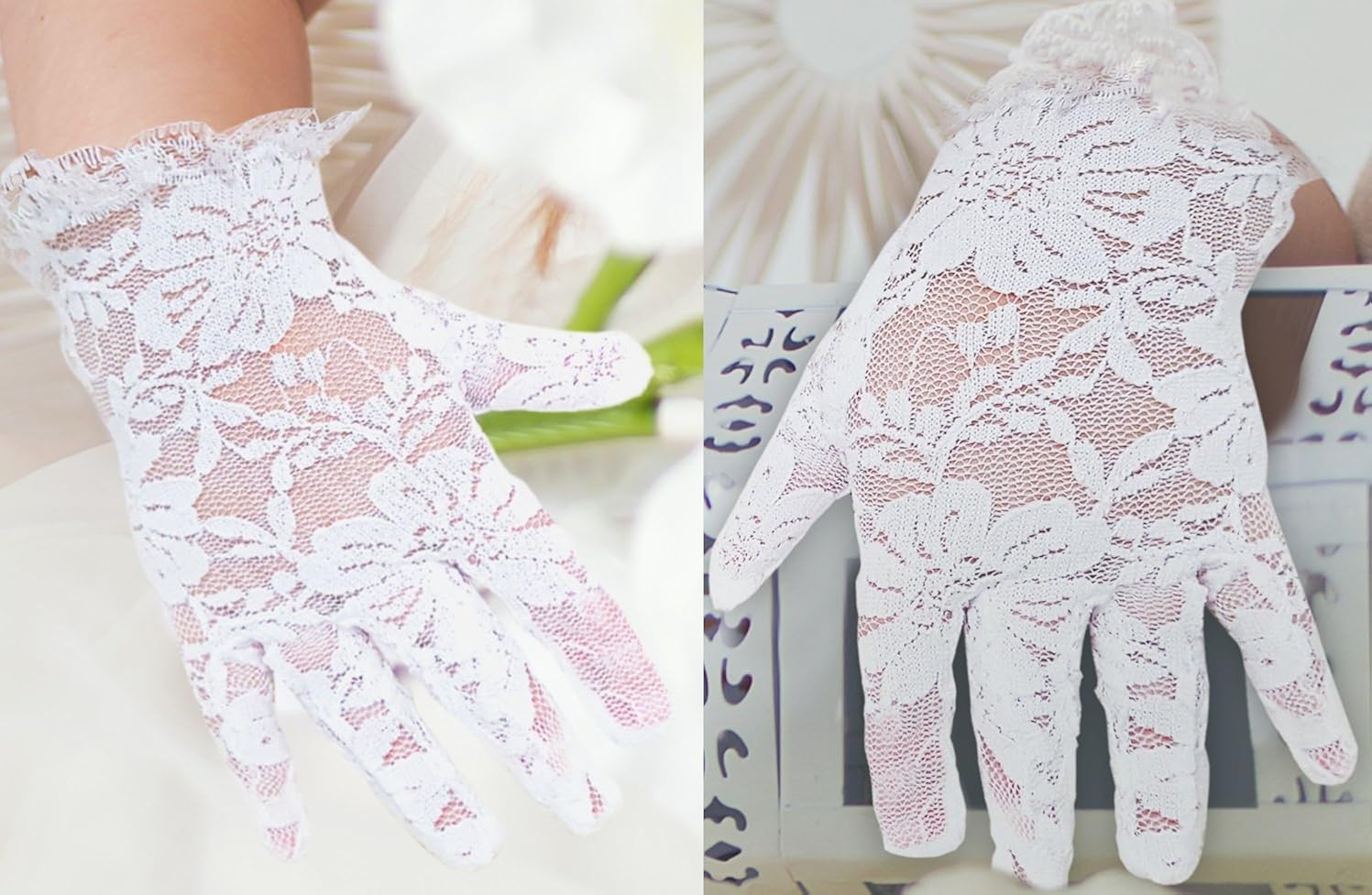 White Lace Communion Gloves toddlers. Super Cute Boys & Girls. Special Occasion. Wedding. Christmas. Dress Outfit : Clothing, Shoes & Jewelry