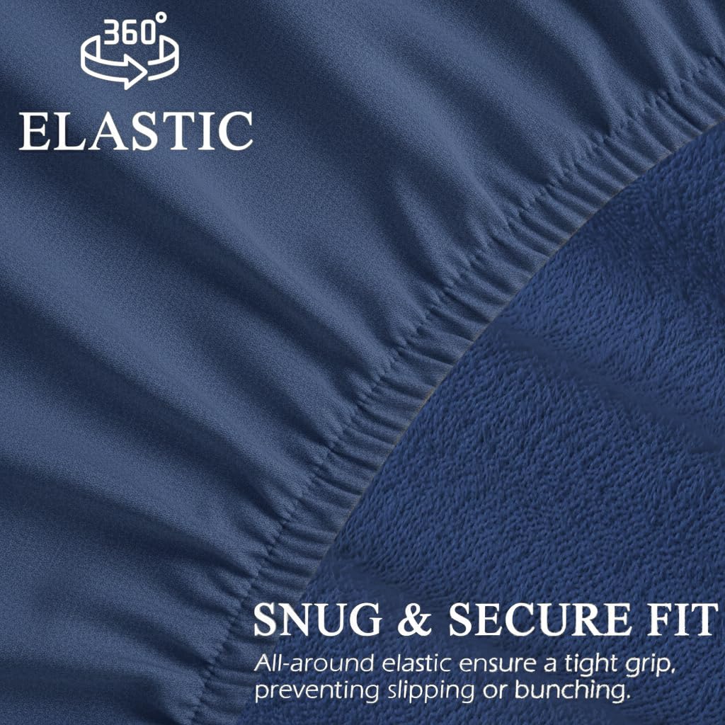 Trance Cotton Feel Terry Ultra Soft Waterproof Single Size Mattress Protector | Breathable - Hypoallergenic Bed Protector (72x30 inch | 6x2.5 feet, Classic Blue - Pack of 1) 2