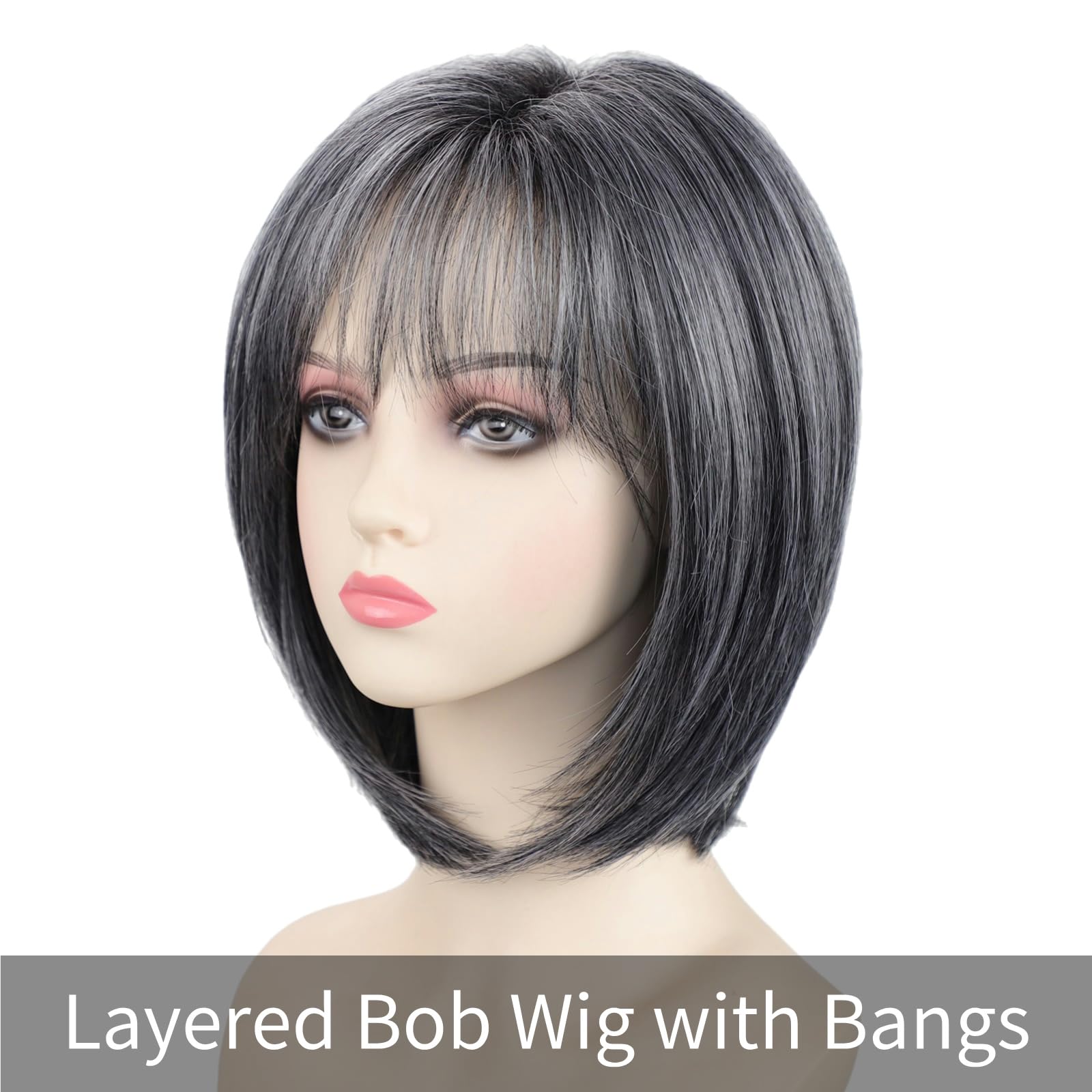 Shoulder Length Layered Bob Wig with Bangs 100% Human Hair Daily Wear Kate Short Blonde Bob Wig | Human Hair Bob Cut Wig | Hairvivi main image 3