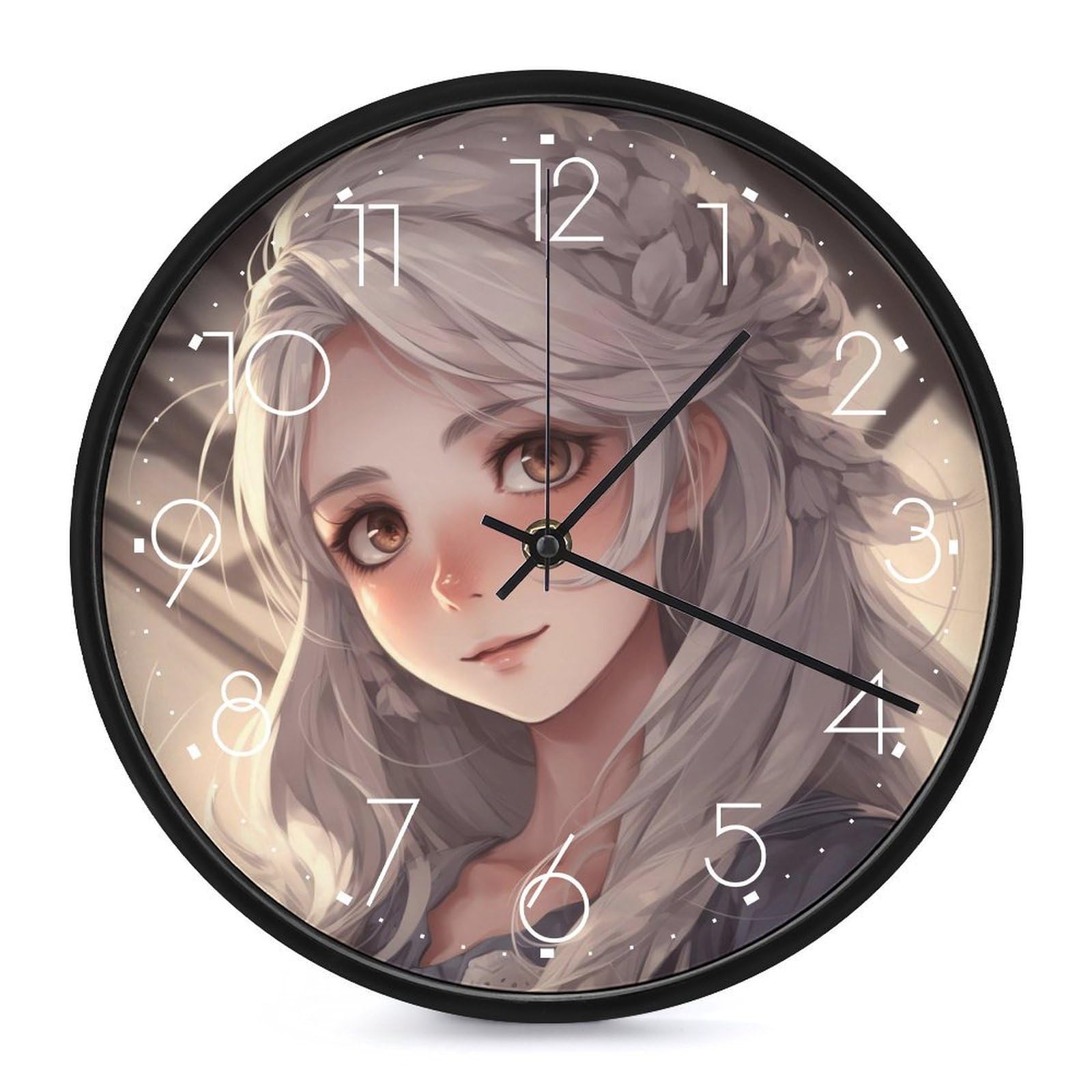 Horloge murale pour cuisine et salle de bain ronde et facile a lire