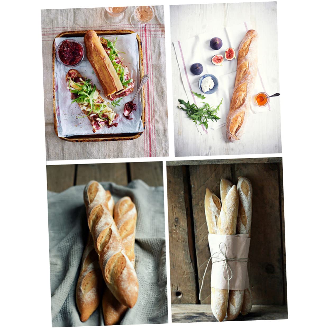 LALADEFIEE Bread Baking Mold Pan 3 Slot Rack French Bread Baking Sheet Nonstick Coating Carbon Steel Small