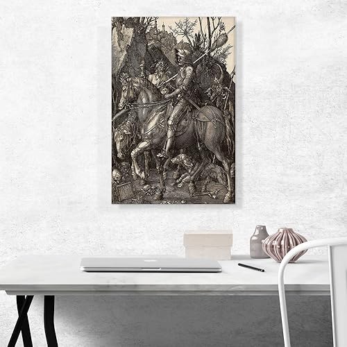 Miniatura 2 de ARTCANVAS Albrecht Durer - Impresión artística en lienzo de caballero, la muerte y el diablo - 26 x 18 pulgadas (0.75 pulgadas de profundidad)