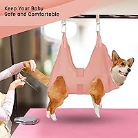 Vista 7 de Potens' Pet Hamaca de aseo para perros con correa de seguridad, hamaca mediana para recortar uñas