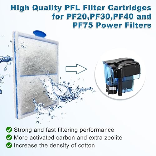 Miniatura 8 de driamor Paquete de 24 cartuchos de filtro de tanque de peces PF-L para filtro de acuario Silenstream PF-L para filtro de acuario de aleta superior,