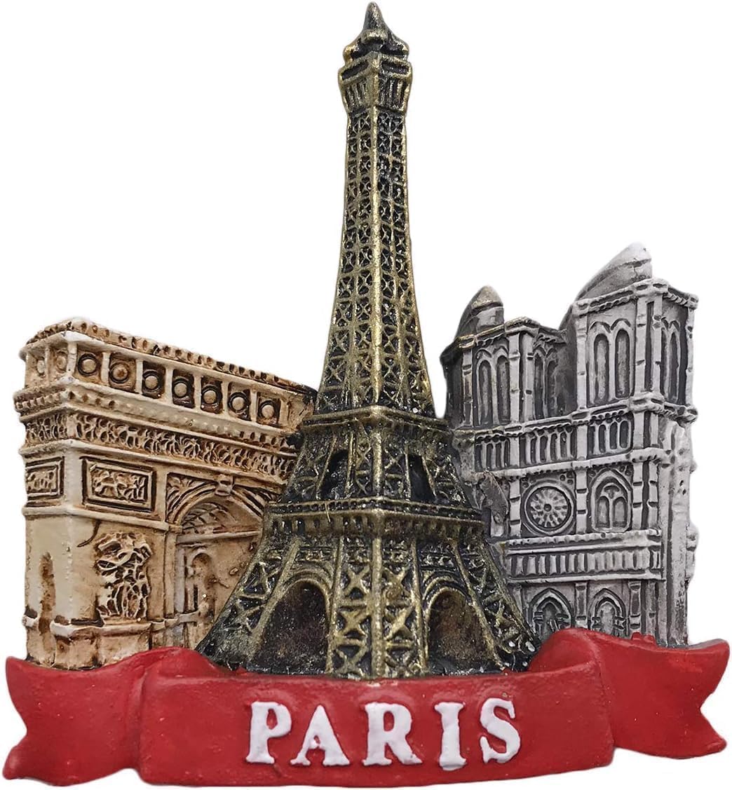 Zhhuoc Multicolor Paris France Eiffel Tower 3D Refrigerator Magnet - Resin Souvenir Fridge Decoration For Home, Kitchen, Office