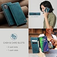 Vista 35 de SINIANL Funda de cuero para iPhone 15 Pro Max, cartera para iPhone 15 Pro Max, funda tipo cartera plegable con función atril magnética, ranuras