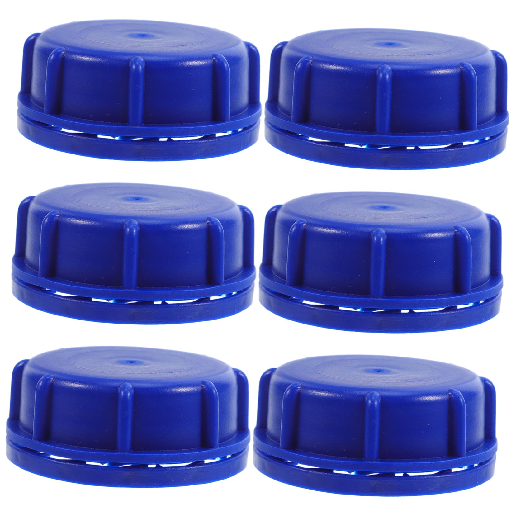 MUCKLILY 6pcs Gasoline Can Caps Replacement Universal Can Cap Sealing Lids for Pails Paint Buckets 6cm .3cm Abs Rubber Blue