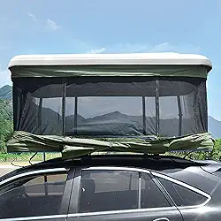 Tendas de teto para acampamento à prova d'água, barraca de teto solar, caminhão de teto, SUV barraca de telhado de acampamento com escada respirável grande espaço para viagem ao ar livre barraca de
