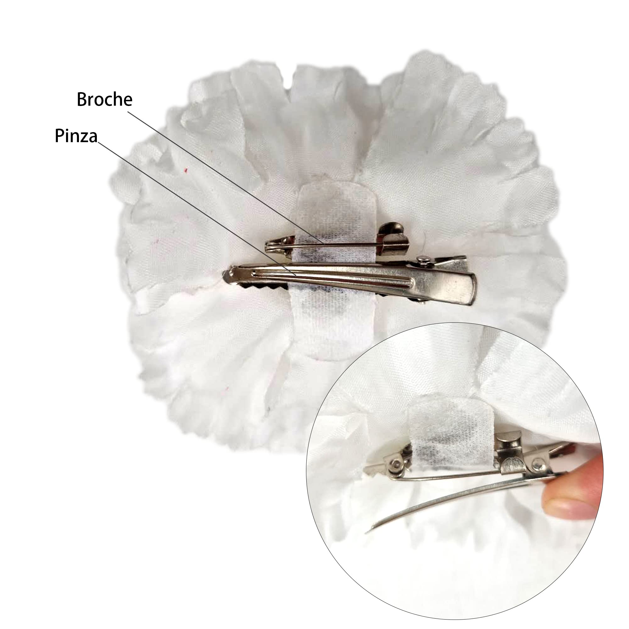 Carnavalife Flamenco Flower Carnation Chulapa Flamenco Accessories Girls Flamenco Hair Flowers Women for April Fair Flamenco Sevillana Chulapa and Dance (PACK 6 CLAVEL - Image 3