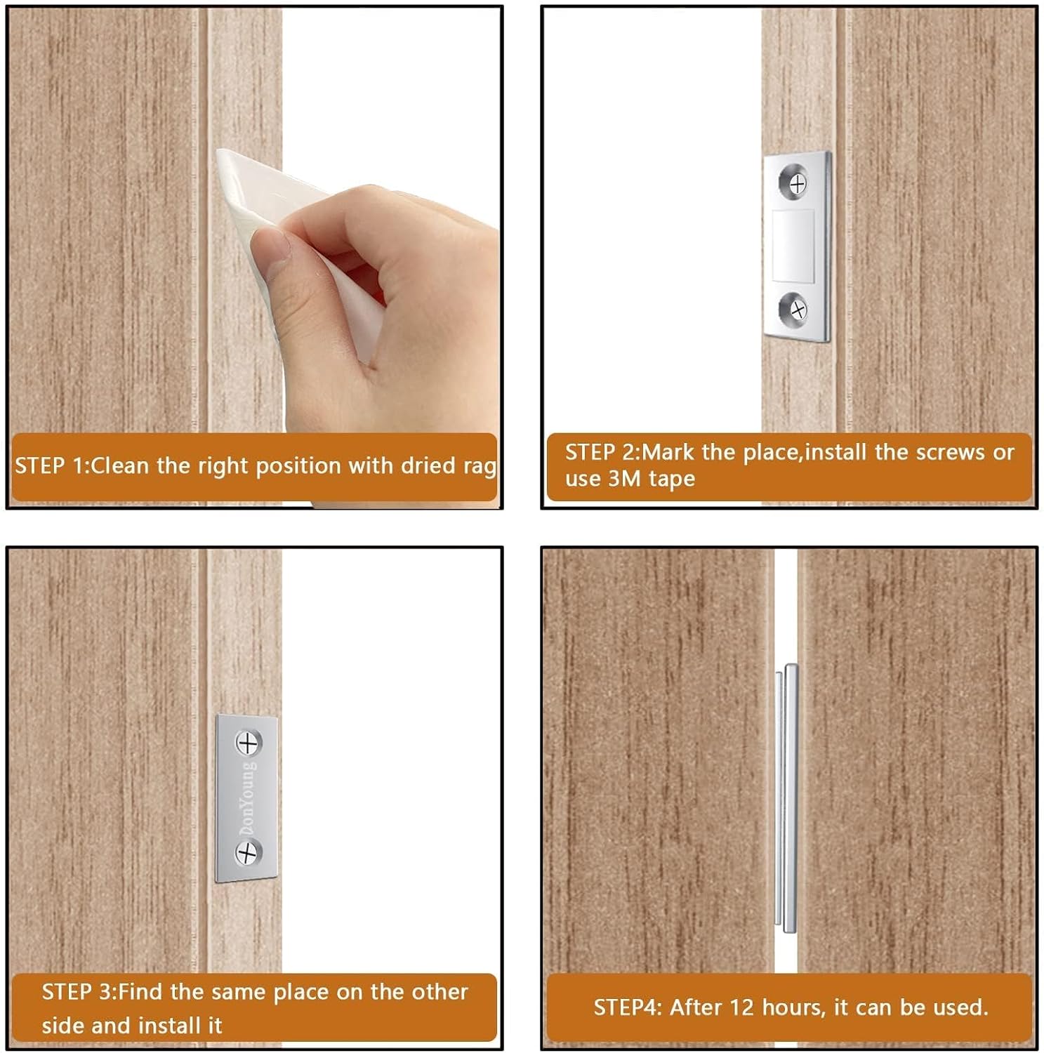16 Cierres Magnéticos Para Puertas – Autoadhesivos Y Atornillables, Planos, Para Armarios Y Balcones