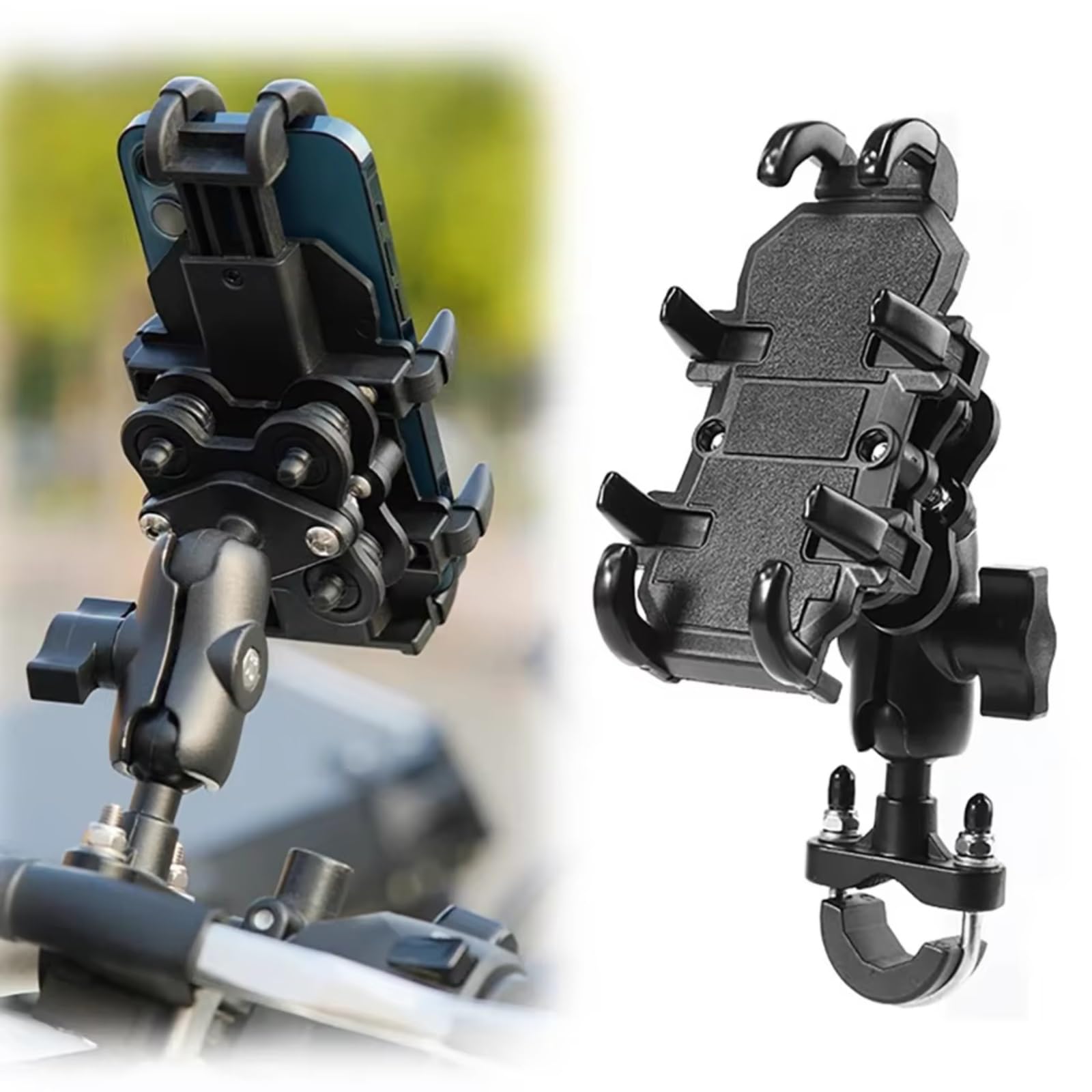 Supporto Per Telefono Moto Supporto Telefono Cellulare In Lega Manubrio Motocicletta Supporto Bicicletta Elettrica GPS Supporto Ammortizzatore(Mirror shock)