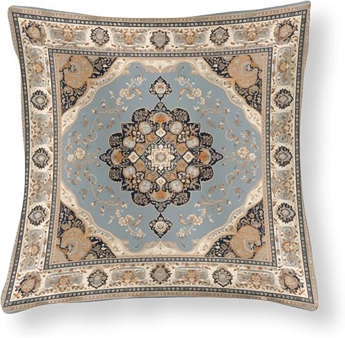 Miniatura 8 de Funda de cojín moderna de satén, diseño de medallón marrón y negro, fundas de almohada clásicas bohemias con mandala chic con cremallera para sala