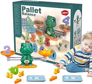 Bebê Brinquedos Montessori | Dinosaur Balance Counting Math Games - Brinquedo aprendizagem pré-escolar para jardim infância, presente aniversário para meninos e meninas Uwariloy