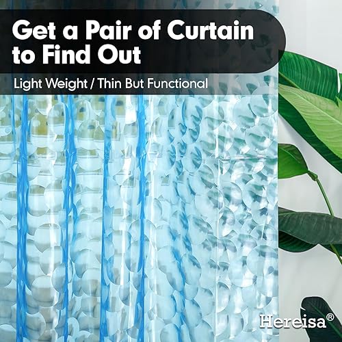 Miniatura 7 de Cortina de ducha con cubo de agua 3D, extra larga, 72 pulgadas de ancho x 80 pulgadas de largo, PEVA ligera (3G) con ojales e imanes, secado rápido