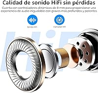 Vista 2 de kurdene Auriculares inalámbricos Bluetooth de 5.3 pulgadas, auriculares ligeros, sonido de graves profundos, micrófonos integrados, auriculares