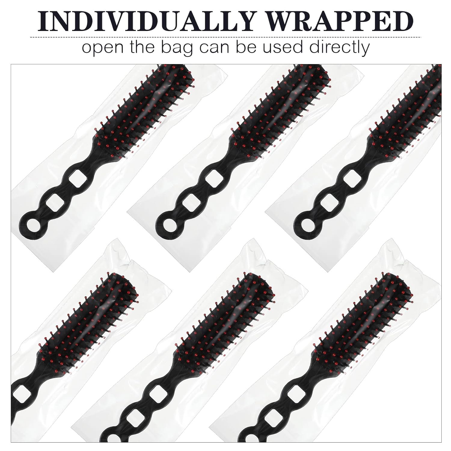 100 cepillos de pelo a granel para personas sin hogar, cepillos de pelo desechables, cepillo de cerdas antiestáticas, cepillo de pelo envuelto individualmente para refugio, hotel, hogar de ancianos,