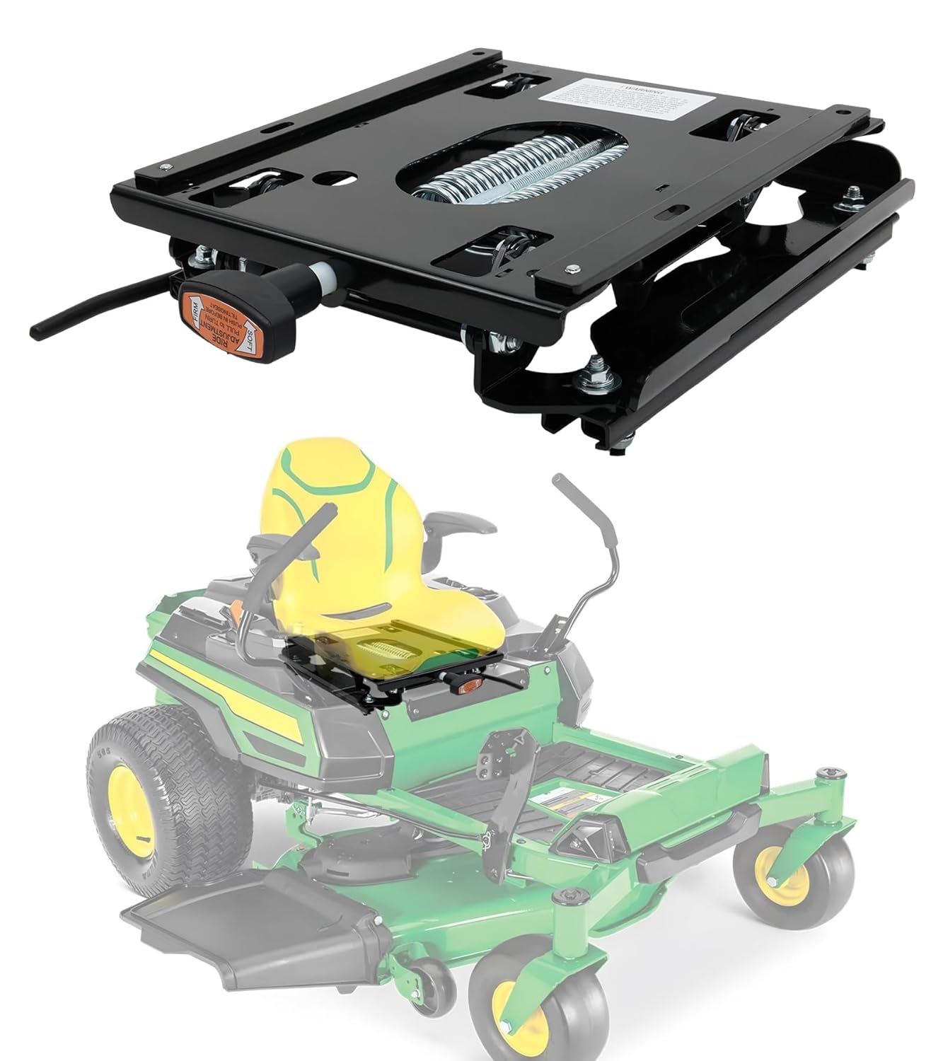 ELITEWILL Seat Suspension Kit for Zero Turn Lawn Mower Compatible with John Deere, Hustler, Exmark, Kubota Lawnmowers, Adjustable Tractor Seat Suspension ‎Kit for Forklift, Bulldozers Seat
