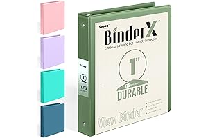 Sooez 1 Inch Round Ring Binder - For School, Home, And Office