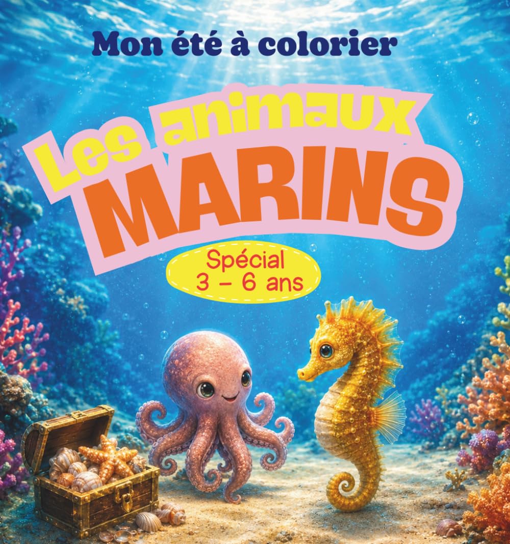 Les animaux marins: Mon été à colorier