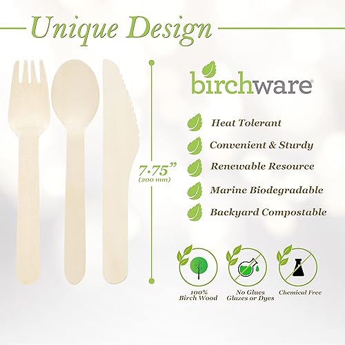 Miniatura 3 de Cucharas de madera compostables, suministros de fiesta biodegradables para cualquier graduación, Luau, Fiesta, Fiesta de té y más, suministros de