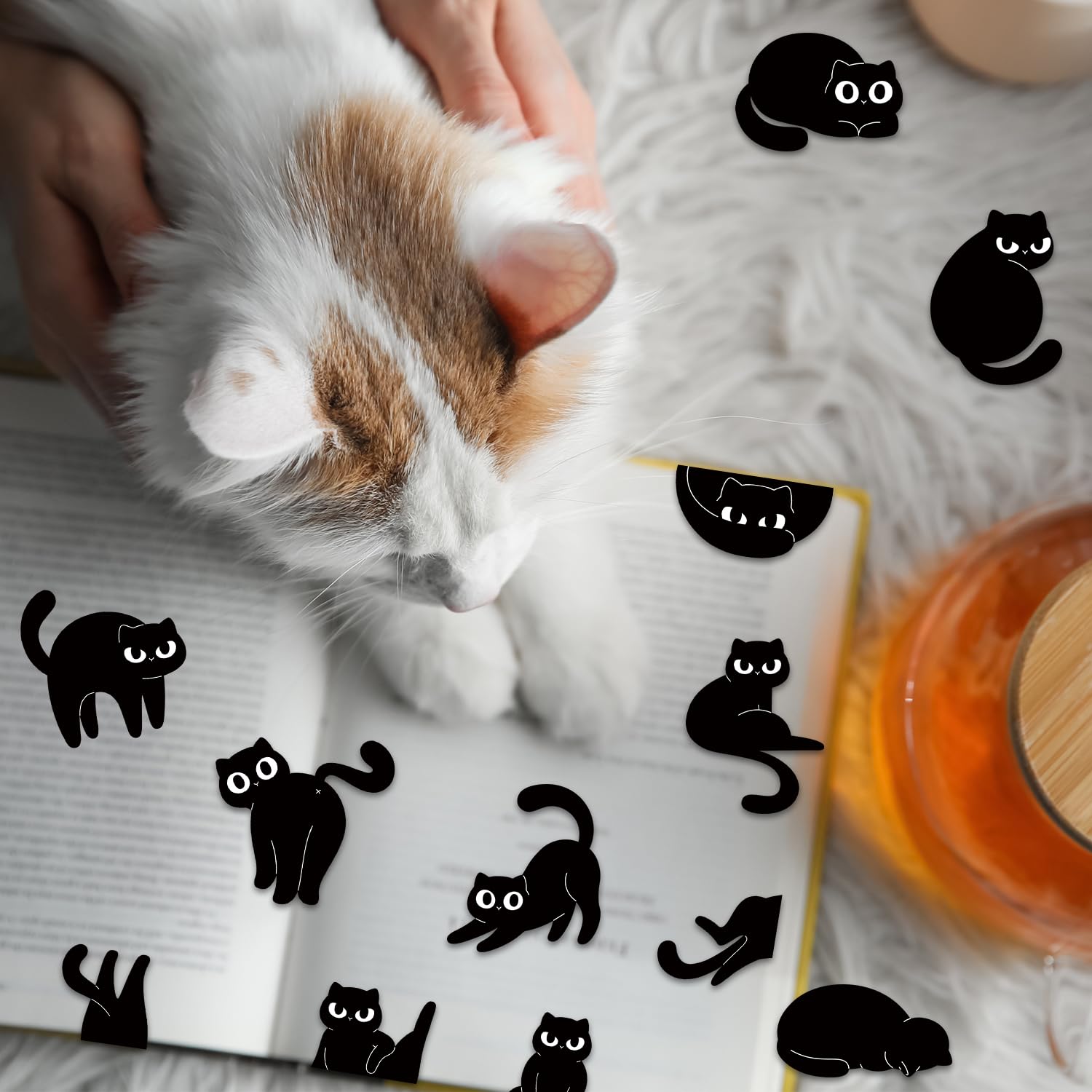 Marcapáginas Magnéticos Tixlux Estilo Gatos 12 Piezas