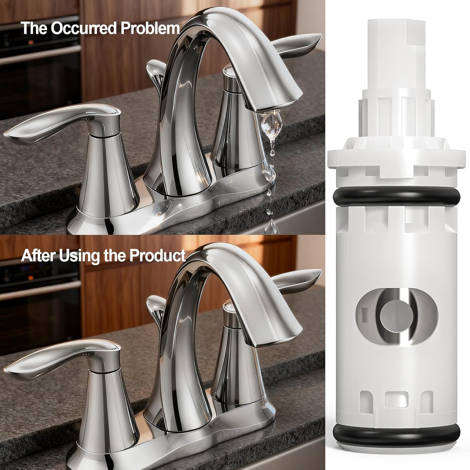 1224 1224b Faucet Cartridge Replacement Kit 2Pcs, Compatible with Most Dual-Handle Moen Faucets and Bathtub/Shower Combinations thumbnail