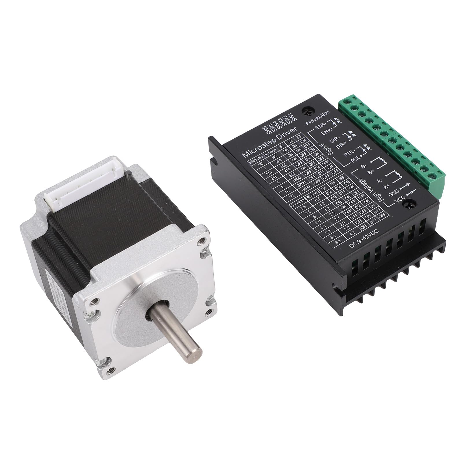Goshyda Nema23 Schrittmotor-Treiber-Kit, Nema 23 2-Phasen-8-Mm-Wellenmotor, TB6600-Treiber für CNC-Gravur-3D-Drucker, 126 N.cm Haltemoment 2,8 A, 56 Mm Bipolarer XYZ-Tisch
