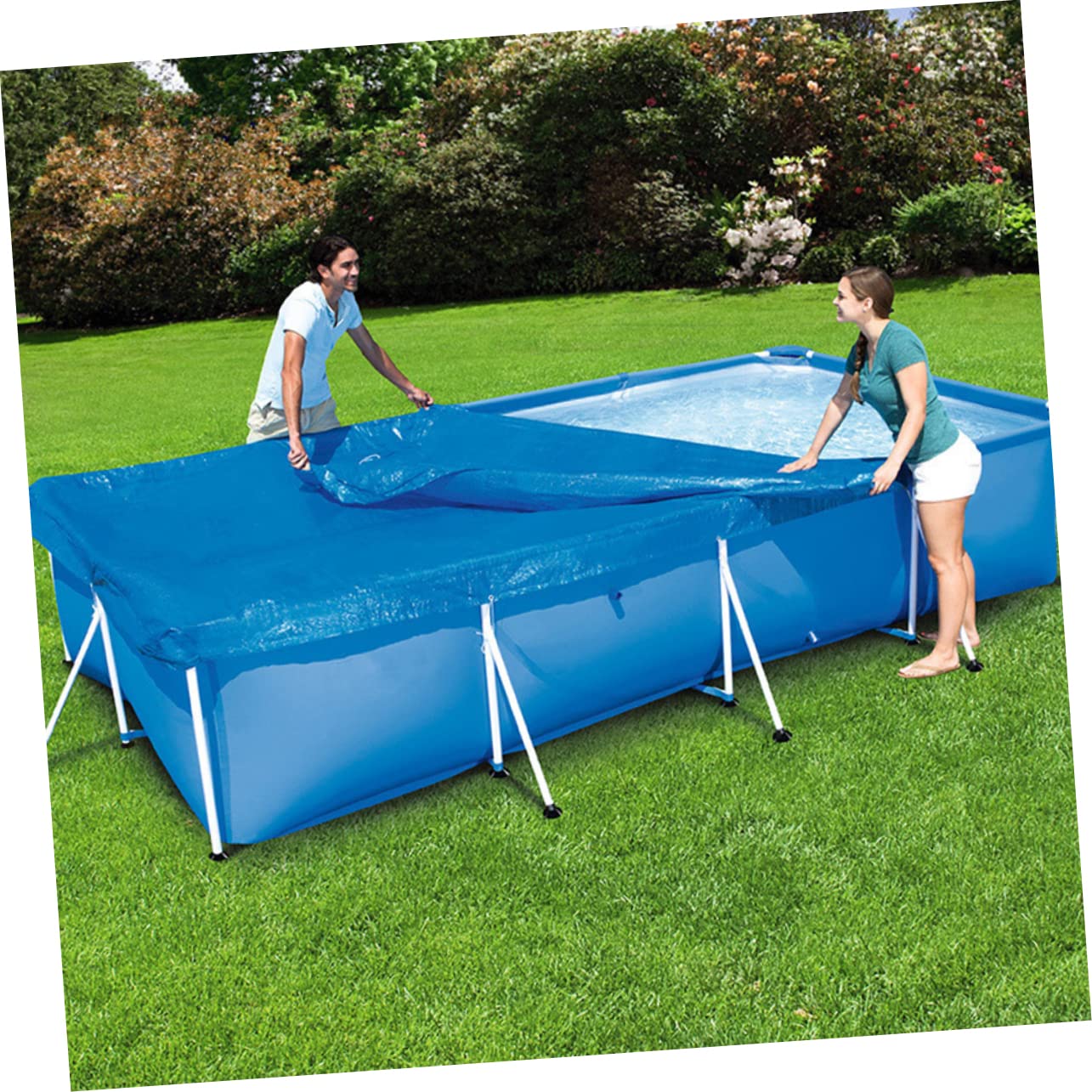 PE Azul Cubierta Inflables para E de Piscina Piscinas Estructura