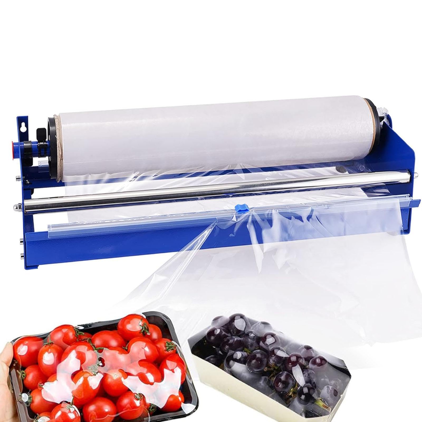 Harilla Stretchfolienspender mit Cutter, manuelle Wickelmaschine, Verpackungsmaschine für Industrieverpackungen, Umzug und Haushalt, Blau