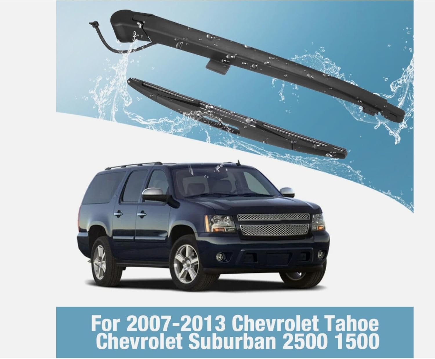 Rear Windshield Wiper Arm Blade for 2007 2008 2009 2010 2011 2012 2013 GMC Yukon XL 1500 2500 Chevrolet Suburban Tahoe Sport Utility, 2007-2013 Cadillac Escalade Hybrid Platinum ESV EXT Sport Utility