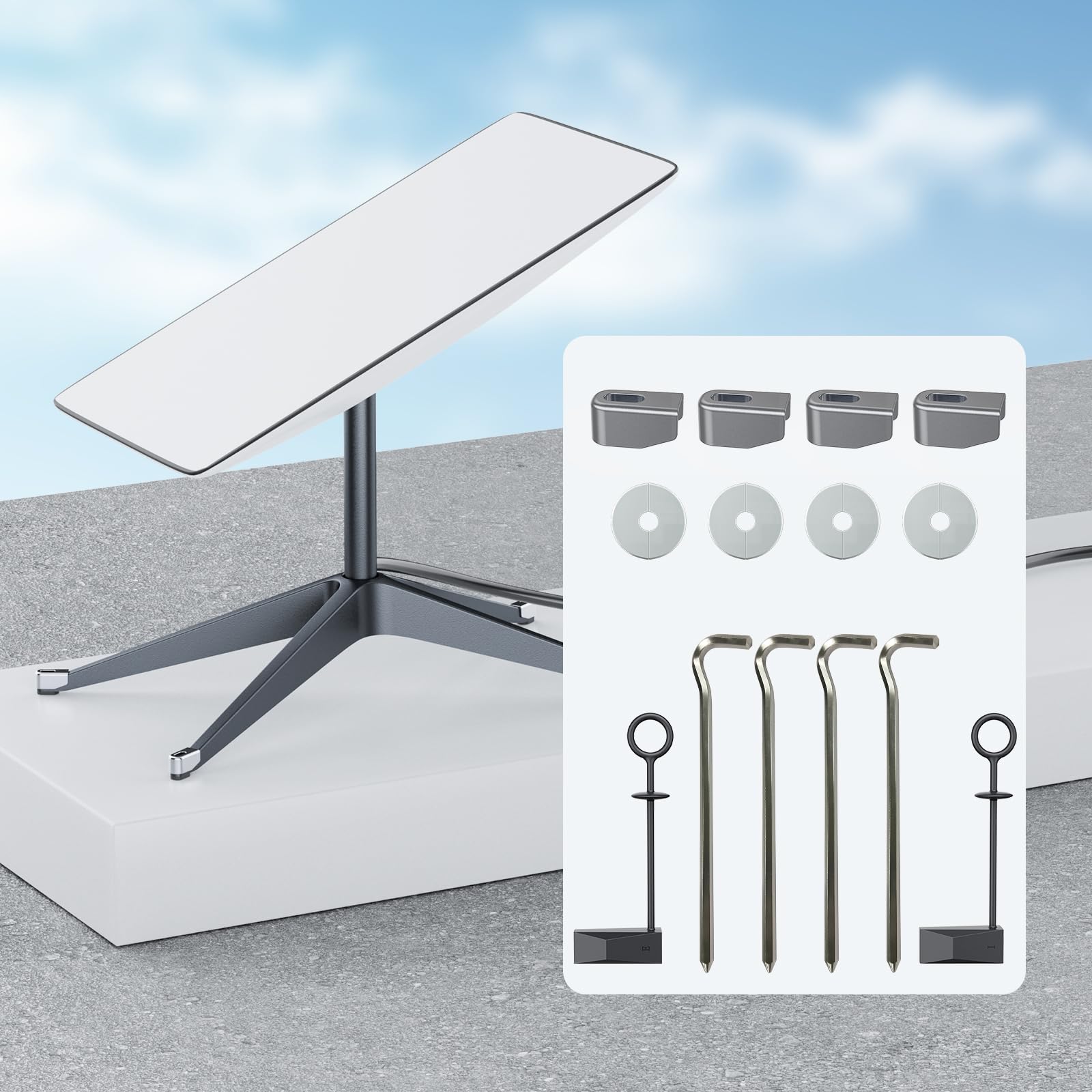 Mounting Kit for Star Link, Protection Kit, 14-in-1 Accessories with Mount Anchor Pins, End Cap, Mounting Bracket Securing Nail, Hole Decorative Cover