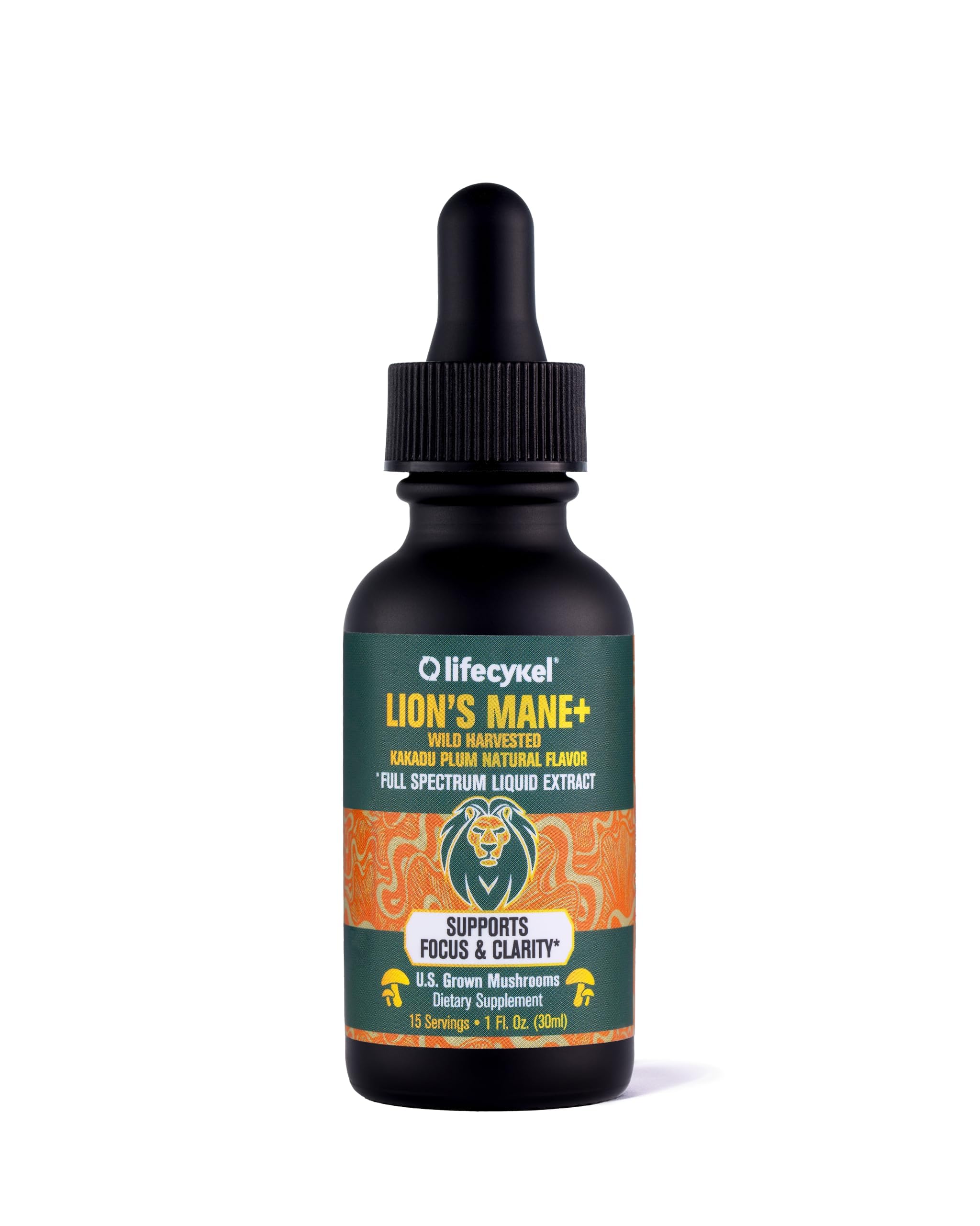 Sponsored Ad - Life Cykel - Lion's Mane Mushroom Extract with Kakadu Plum - Brain Booster Nootropic for Memory, Focus & REM Sleep - Non-GMO, Organic Mushroom Tincture - 1 Fl Oz (15 Servings)